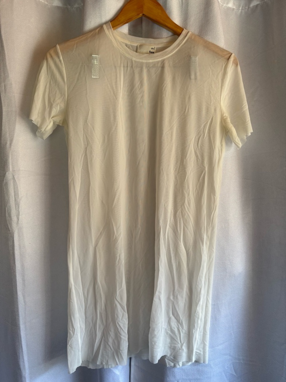 WILFRED FREE // Off-white Sheer Pontes Mesh Tshirt Dress
